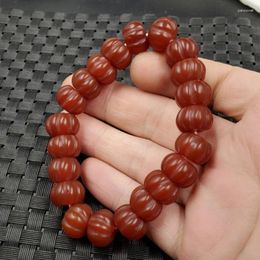 Strand Jade Red Pumpkin Agate Chalcedony Abacus Beads Bracelet Jewellery