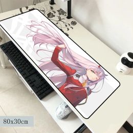 Adapter Darling in the Franxx Mouse Pad 800x300x2mm Mats Adorable Computer Mouse Mat Gaming Accessories Hd Pattern Mousepad Games Gamer