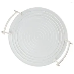 Plates Round Layered Frame White Storage Divider Insulated Tray Rack For Kitchen