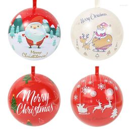 Gift Wrap 1/2Pcs Metal Christmas Ball Santa Claus DIY Packing Box Xmas Tree Hanging Pendant Merry Decoration For Home 2024