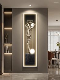 Wall Lamps Modern Crystal Porcelain Abstract Figure Indoor Painted LED Light Hanging In Living Room Restaurant Kitchen Decoration