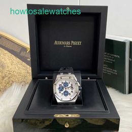 Luxury AP Wrist Watch Royal Oak Offshore 26170ST Silver White Panda Plate Mens Sports Fashion Watch Precision Steel Automatic Machinery 42MM