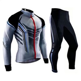 Long Sleeve Cycling Jersey Road Bike Pants and Shirt Men Black Grey Maillot Ciclismo Bicycle Clothing 240328