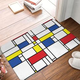 Carpets Bathroom Mat Mondrian Minimalist De Stijl Modern Art Doormat Kitchen Carpet Entrance Door Rug Home Decoration