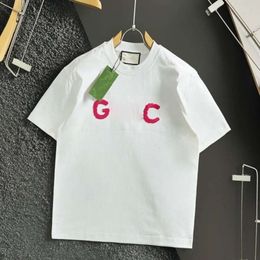 fashion men t shirt designer T shirts mens womens three-dimensional letters embroidery graphic tee casual high version short sleeve luxury Shirt two Colour