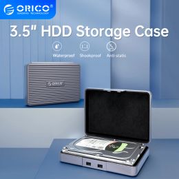 Cases Orico 5pcs 3.5 Inch Hdd Protection Box Waterproof 3.5'' Hdd Storage Box Multidisk Storage for 3.5 Hard Drive with Label Design