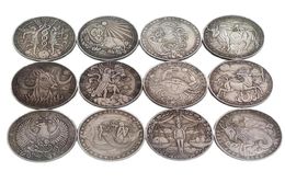 Twelve Constellations Zodiac Collectible Coin Original Coins Set Holder Challenge Coin Creative Gift4475675
