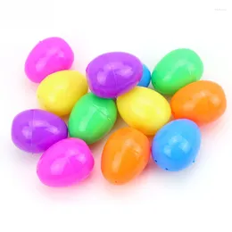 Party Decoration DIY Colorful Plastic Easter Eggs Fillable Kids Toy Candy Gift Packaging Box 2024 Home Birthday Supply