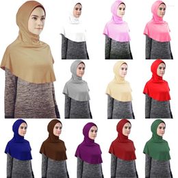 Ethnic Clothing Islamic Hijab Hooded Neck Chest Cover Muslim Women Under Scarf Turban Shawl Wrap Headscarf Sports Outwear Caps Khimar Eid