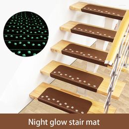 Carpets 1pc Home Night Reflection Stair Mat Stick Step Glue Free Self-adhesive Luminous Non-slip Adhesive Stickable Carpet