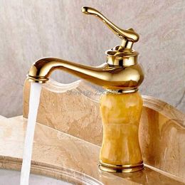 Bathroom Sink Faucets Noble And Elegant Golden Marble Faucet Yellow Stone With Cold Water Taps ZR484