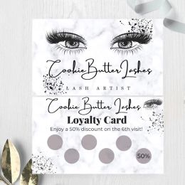 Cards Customised Loyalty card Lashes Grey Business Card Loyalty Card Makeup With Logo Printing Double Sided