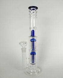 H 16quot Glass Bong quotSpoiled Greenblue Speranzaquot double tree perc dome percolator water pipe 18mm bowl big water pip7301464