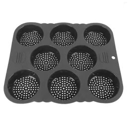 Baking Tools Hamburger Bread Mould Heat Resistant Bun 8 Cavity Easy Release Evenly Heating Reusable Silicone For Kitchen