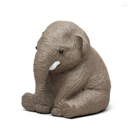 Tea Pets Handmades Teas Pet Elephant Figurines Decorations Desktops Animal Ornament Ceremony Desk Set Part