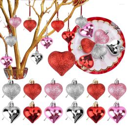 Party Decoration 12Pcs Colourful Heart Ball Shatterproof Hanging Ornament DIY Shaped Pendant For Wedding Anniversary