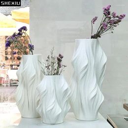 Vases Creative Ceramic Vase Desk Decoration Artificial Flowers Decorative Flower Arrangement Room Aesthetics Decor Floral