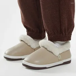 Slippers 2024 Winter Women Boots Thick Sole PU Plush Men Slipper Warm Soft Waterproof Indoor Platform Outdoor Shoes Plus Size