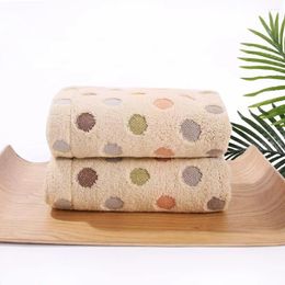 Towel Cotton Hand Towels Colourful Polka Dot Pattern Soft Absorbent Decorative For Bathroom 13.4 X 30 Inch Set Of 2 (Beige A