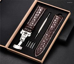 Watch Bands Luxury Crocodile Pattern Watchband Genuine Leather Straps 18mm 20mm 22mm 24mm With Stainless Steel Automatic Clasp Ban1305683