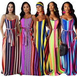 Casual Dresses Loose Summer Dress Sexy Women Spaghetti Strap Elegant Colorful Beach Vestidos