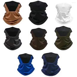 Bandanas Face Shield UV Protection Scarves Solid Colour Men Fishing Mask Silk Women Sunscreen Veil Summer