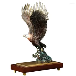 Decorative Figurines Brass Spread Wings Eagle Domineering Statue All Copper Art Sculpture High-end Home Living Room Office Decorations