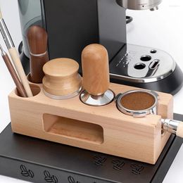 Kitchen Storage Lychee Life Coffee Powder Press With Solid Wood Base Machine Handle Accessories Distributor Cushion Rack