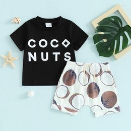 Clothing Sets Summer Kids Baby Boys Letter Print Short Sleeve T-shirts Tops Shorts Holiday Casual Beach Outfits