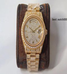 High quality mens watch 904L diamond watch reloj de lujo 2836 movement watches week calendar double time automatic montre de luxe 4349384
