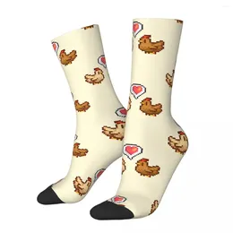 Men's Socks Vintage Chicken Love Crazy Compression Unisex Stardew Valley Harajuku Pattern Printed Funny Novelty Happy Crew Sock