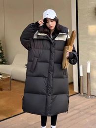 Women's Trench Coats Hooded Cotton Jacket Small Figure Patchwork Down Mid Length Bread Korean Winter Version