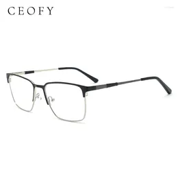 Sunglasses Frames Ceofy 2024 Men Metal Glasses Frame Square Myopia Optical Prescription Fashion For High Quality