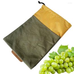Storage Bags Harvest Bag Mushroom Picking Pouch Waterproof Canvas Leather Fruit For Camping And Hiking