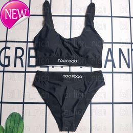 2024 New Fashion Designer Wholesale Womens Swimwear Sexy Luxury Brand Womens Bikinis Beach Holiday Bras Briefs Set Black Sports Bra Panties Sexy Split Backless Swim