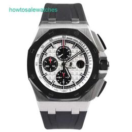 Luxury AP Wrist Watch Royal Oak Offshore 26400 Diameters 44mm One Hard to Find White Background Black Timing Plate Panda Noodle Complete Set