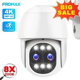 Cameras 8MP 4K WiFi Surveillance Camera 8x Zoom DualLens PTZ Outdoor Wireless Security Camera Human Detect Smart Home CCTV IP Video Cam