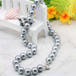 Chains 10 12mm Silvercolor Grey South Sea Shell Pearl Necklace Fashion Jewellery Making Design Gifts For Girl Women Hand Made Ornament