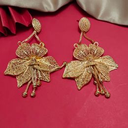 Earrings Ethiopian Big Earrings Gold Earrings for Women Gold Dubai Bride Wedding Africa Earrings Arab Jewellery Gold Charm