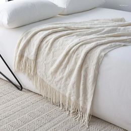 Blankets Geometric Nordic Style Knitted Blanket Bed End Towel Sofa Cover Decoration Throw Bedspread On The Leisure Travel Thin