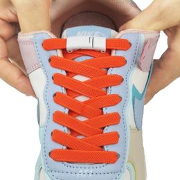 Hangers Metal Magnetic Lock Elastic Shoelaces Sneaker Laces Adults Kids 8MM Wide Flats Rubber No Tie Shoe Accessories