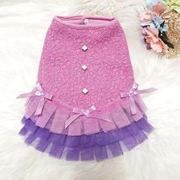 Dog Apparel Winter Dress Cat Puppy Chihuahua Yorkshire Terrier Clothes Pomeranian Poodle Bichon Schnauzer Small Clothing Tutu Skirt