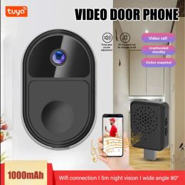 Doorbells Tuya Doorbell Waterproof Outdoor Wireless Doorbell Waterproof For Apartment Security Smart Home Accessories Video Doorbell Wifi