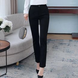 Women's Pants Korean Version Of Professional Trousers Straight Tube Spring And Autumn Slim Vertical Formal Nine Point