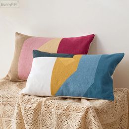 Pillow Cover 30x50cm Abrstract Gometric Rectangle Soft Cosy Home Decoration For Living Room Kids Colour Block