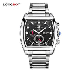2020 luxury LONGBO Military Men Stainless Steel Band Sports Quartz Watches Dial Clock For Male Leisure Watch Relogio Masculino 8004336088