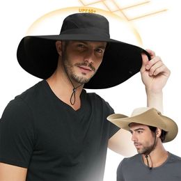 Men Women Wide Visor Brim Hat Boonie Bucket Cap Summer Fishing UV Sun Protection 240403