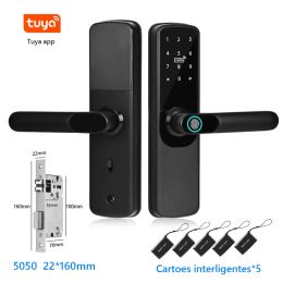 Lock Tuya Wifi Digital Electronic Lock Smart Home Biometric Fingerprint Door Lock Tuya APP Bluetooth Remote Unlocking Keyless Lock