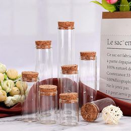 Storage Bottles 5-30ml Cork Stopper Glass Vials Jars Containers Small Wishing Bottle With Candy Tea Container