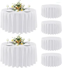 Table Cloth Sancua 6 Pack Round Tablecloth 90 Inch White Stain And Wrinkle Resistant - Washable Polyester Cover